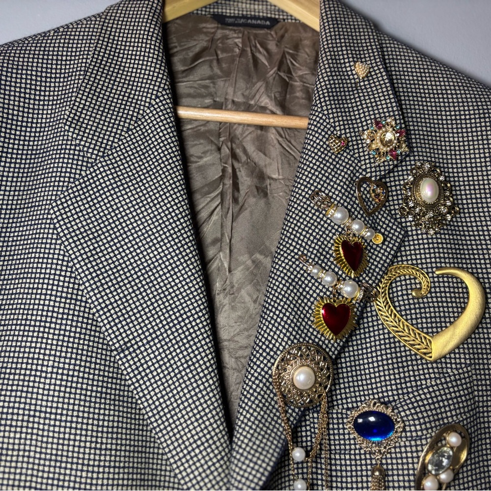 Vintage 90s Mohair Blend Oversized BlazerSilk Wool Mohair Mix Size XL